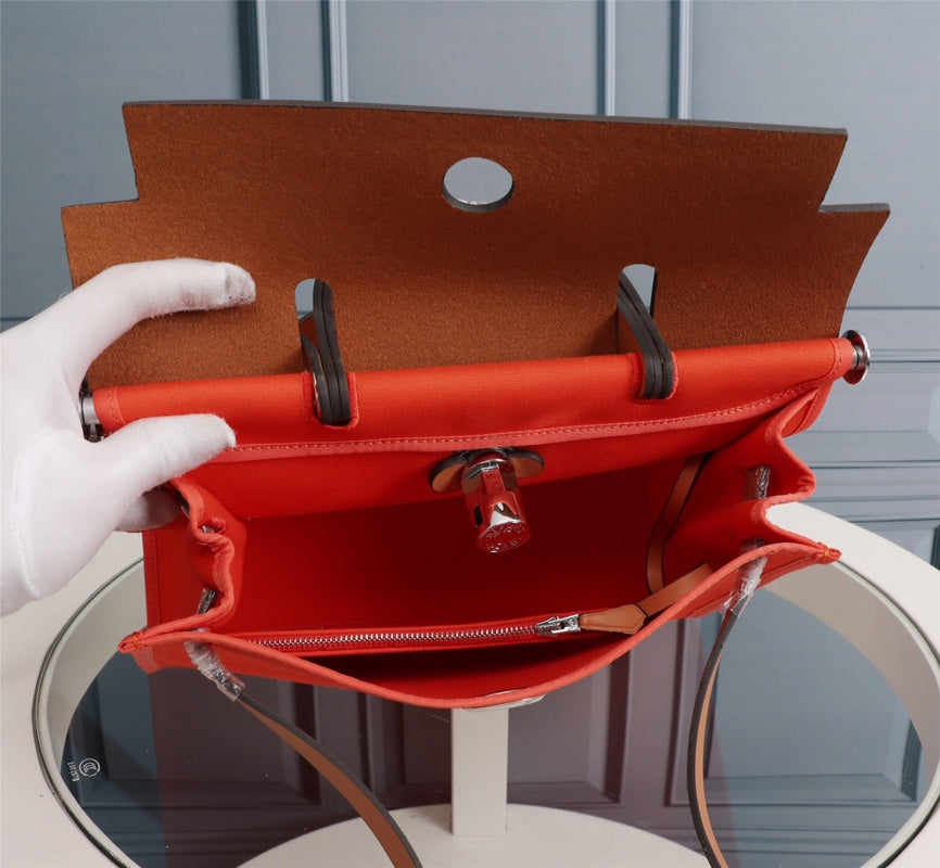 HM HERBAG ZIP 31 LONA ROJA NARANJA Y COBRE
