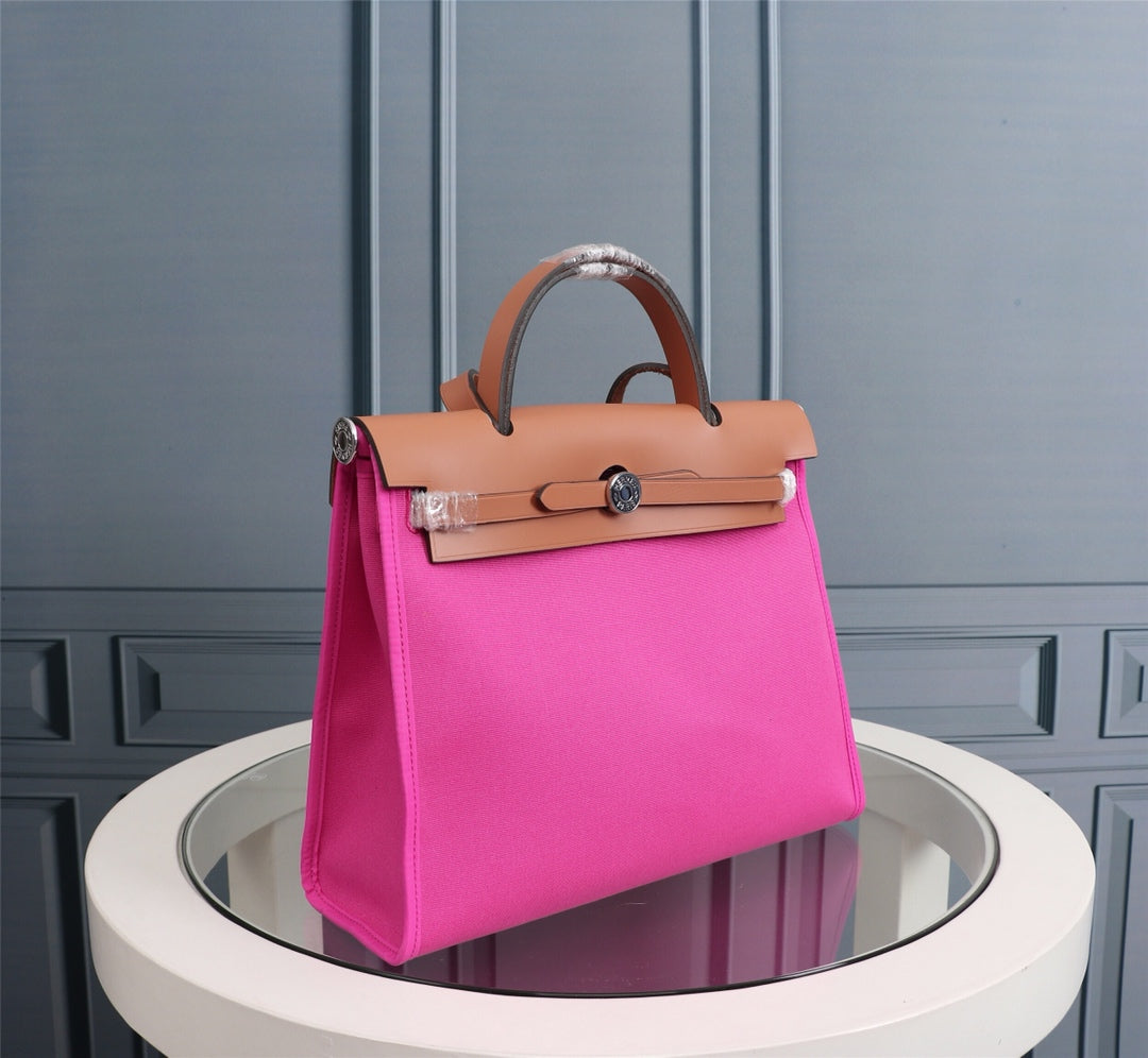 HM HERBAG ZIP 31 LONA ROSA BRILLANTE Y COBRE