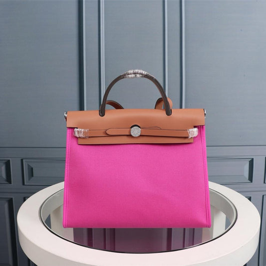 HM HERBAG ZIP 31 LONA ROSA BRILLANTE Y COBRE