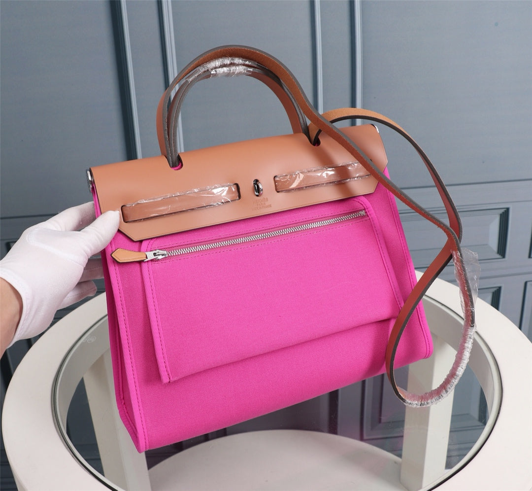 HM HERBAG ZIP 31 LONA ROSA BRILLANTE Y COBRE