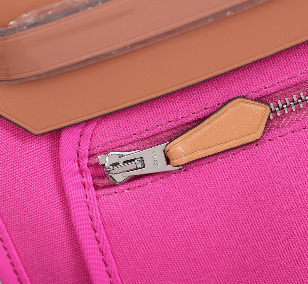 HM HERBAG ZIP 31 LONA ROSA BRILLANTE Y COBRE