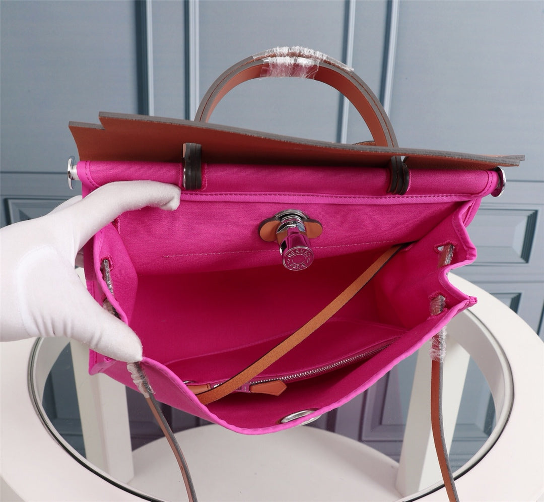 HM HERBAG ZIP 31 LONA ROSA BRILLANTE Y COBRE