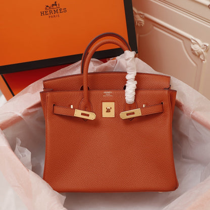 BOLSO HM BIRKIN 35 FIRE TOGO HARDWARE DORADO