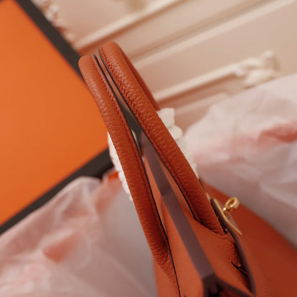 BOLSO HM BIRKIN 30 FIRE TOGO HARDWARE DORADO