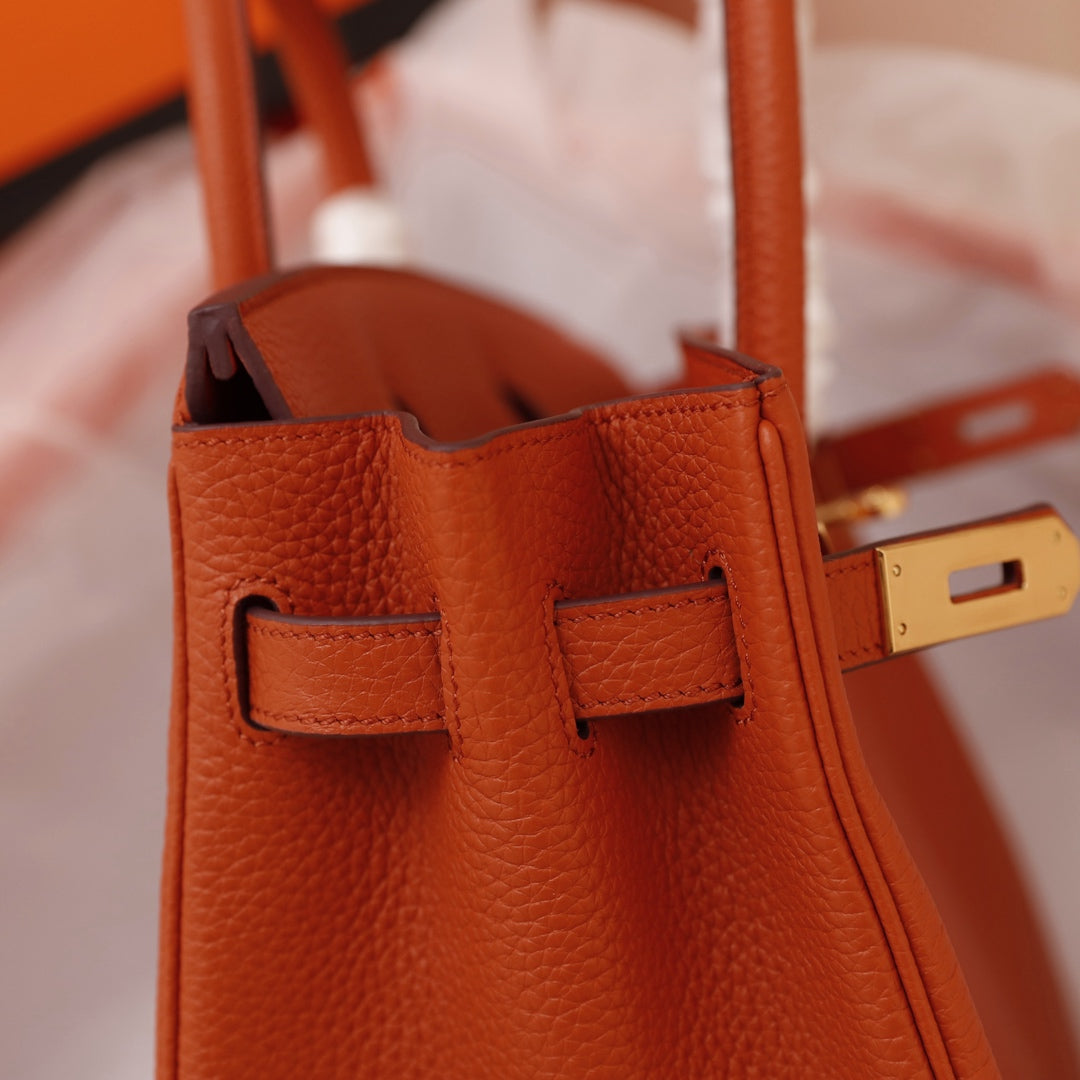 BOLSO HM BIRKIN 30 FIRE TOGO HARDWARE DORADO