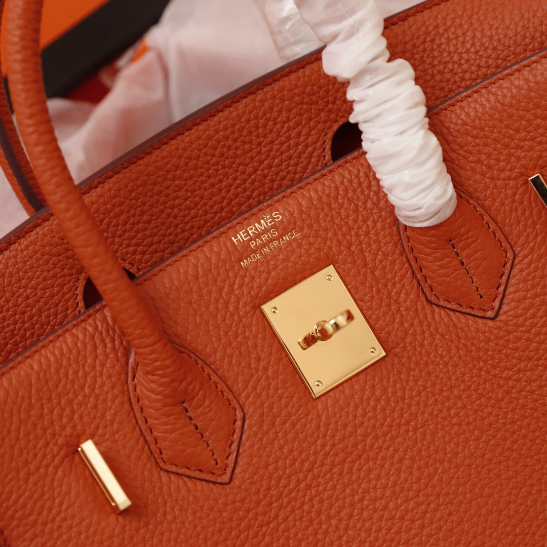 BOLSO HM BIRKIN 35 FIRE TOGO HARDWARE DORADO