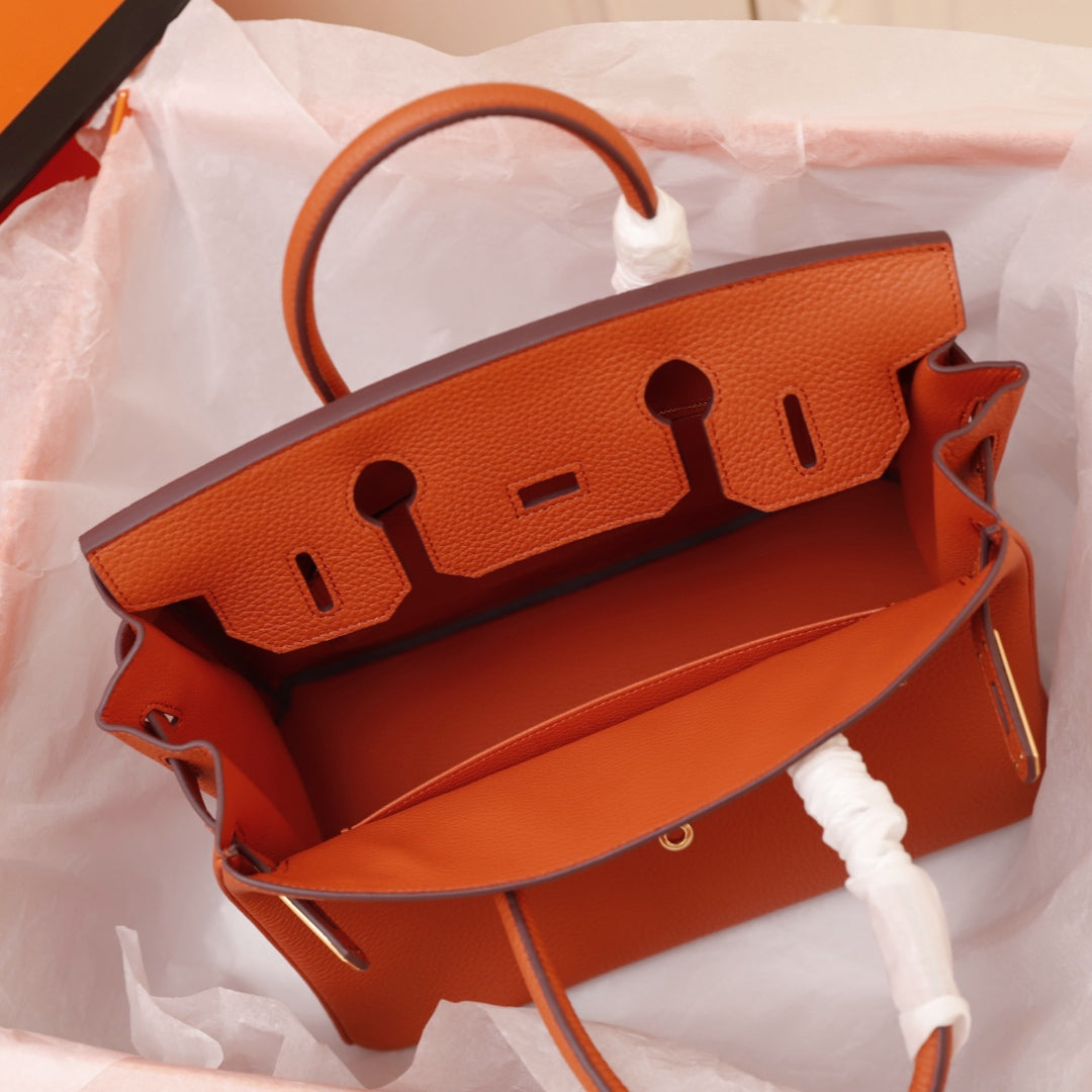 BOLSO HM BIRKIN 30 FIRE TOGO HARDWARE DORADO