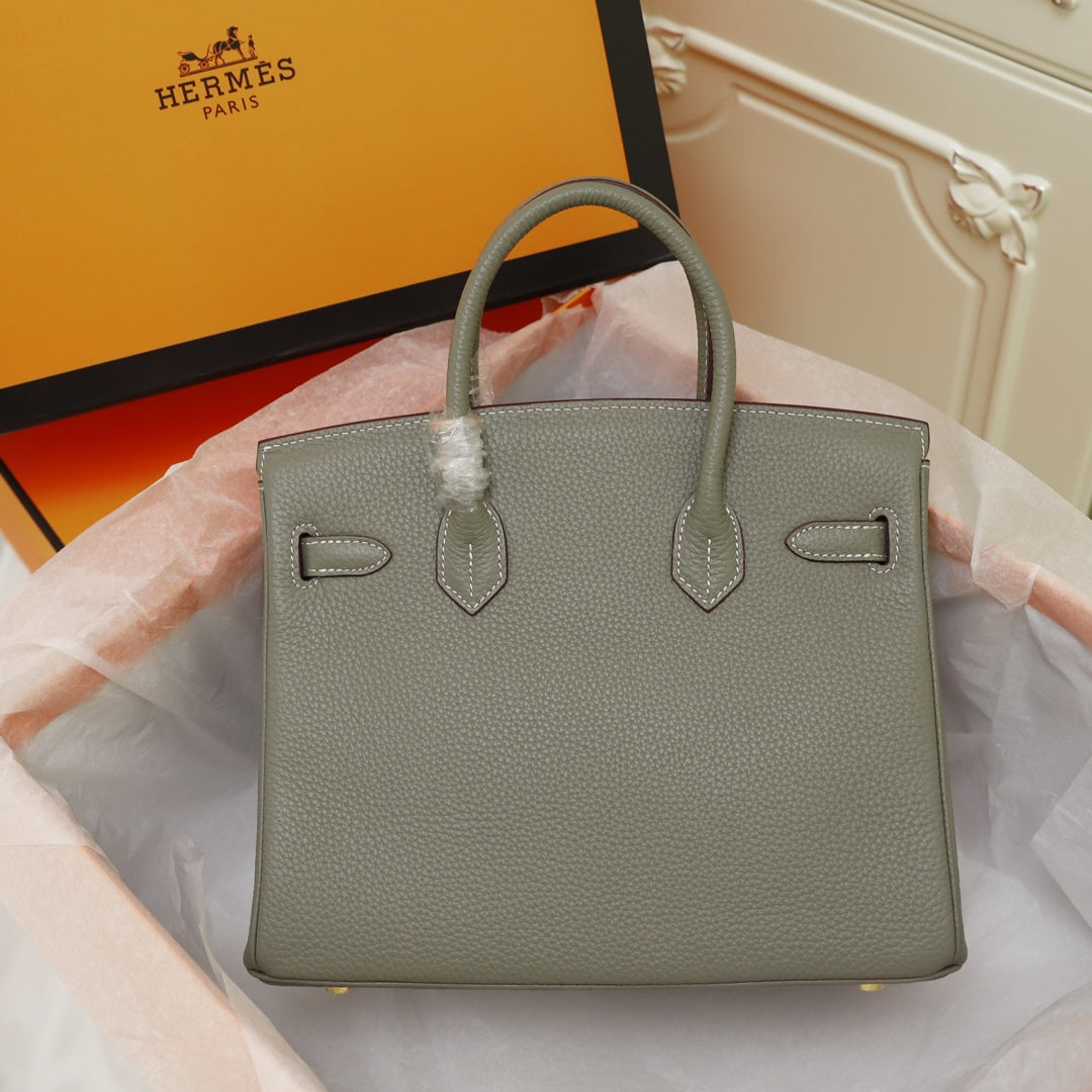 BOLSO HM BIRKIN 35 OLIVA TOGO HARDWARE DORADO