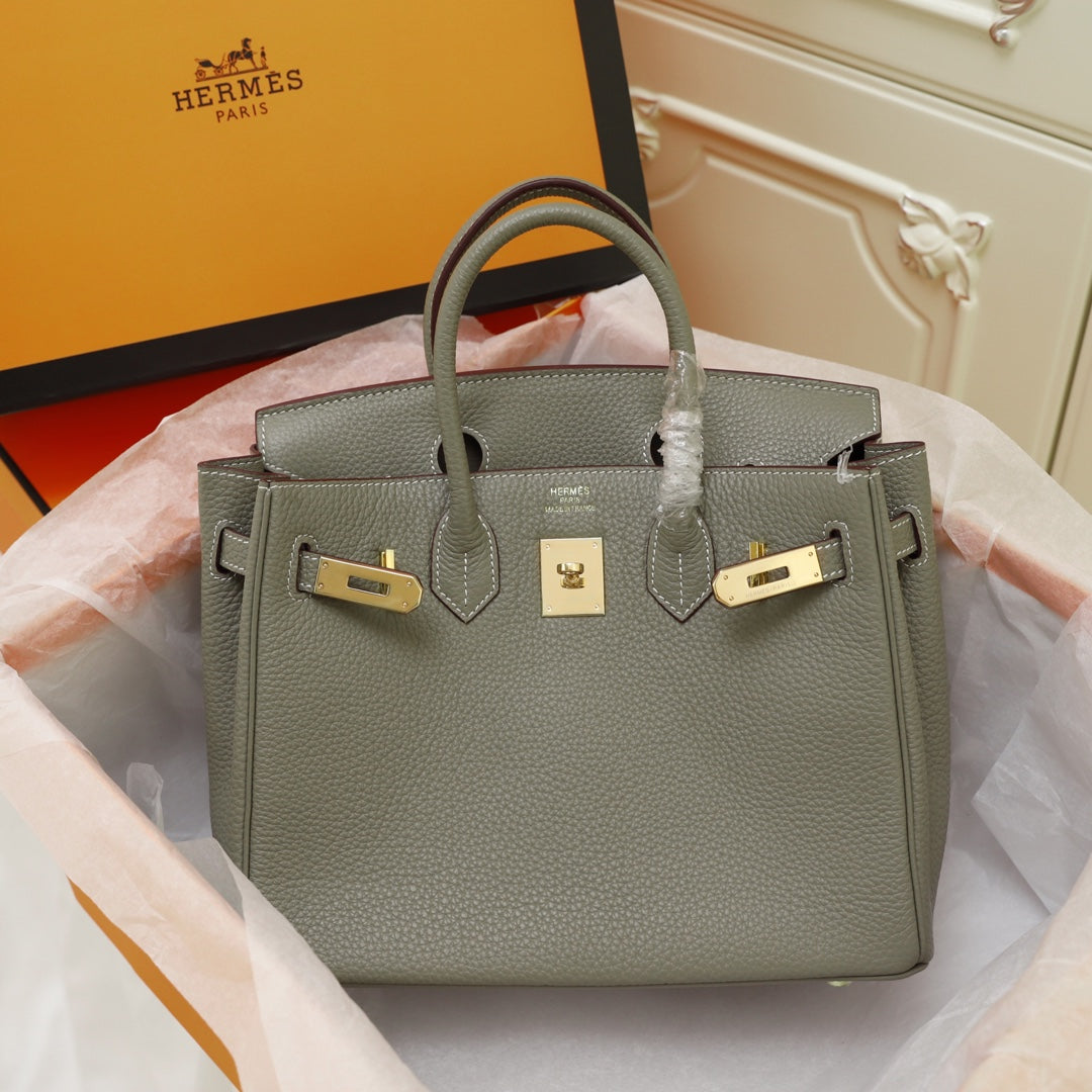 BOLSO HM BIRKIN 30 OLIVA TOGO HARDWARE DORADO