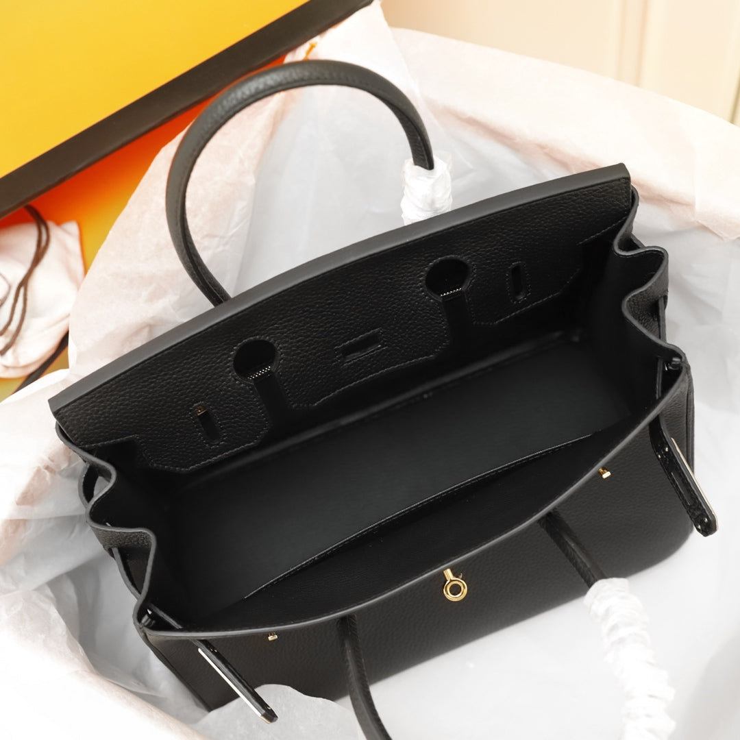 BOLSO HM BIRKIN 30 NEGRO TOGO HARDWARE DORADO