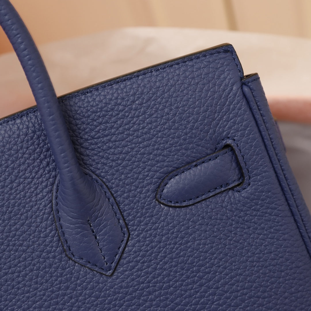 BOLSO HM BIRKIN 30 AZUL MARINO TOGO HARDWARE DORADO