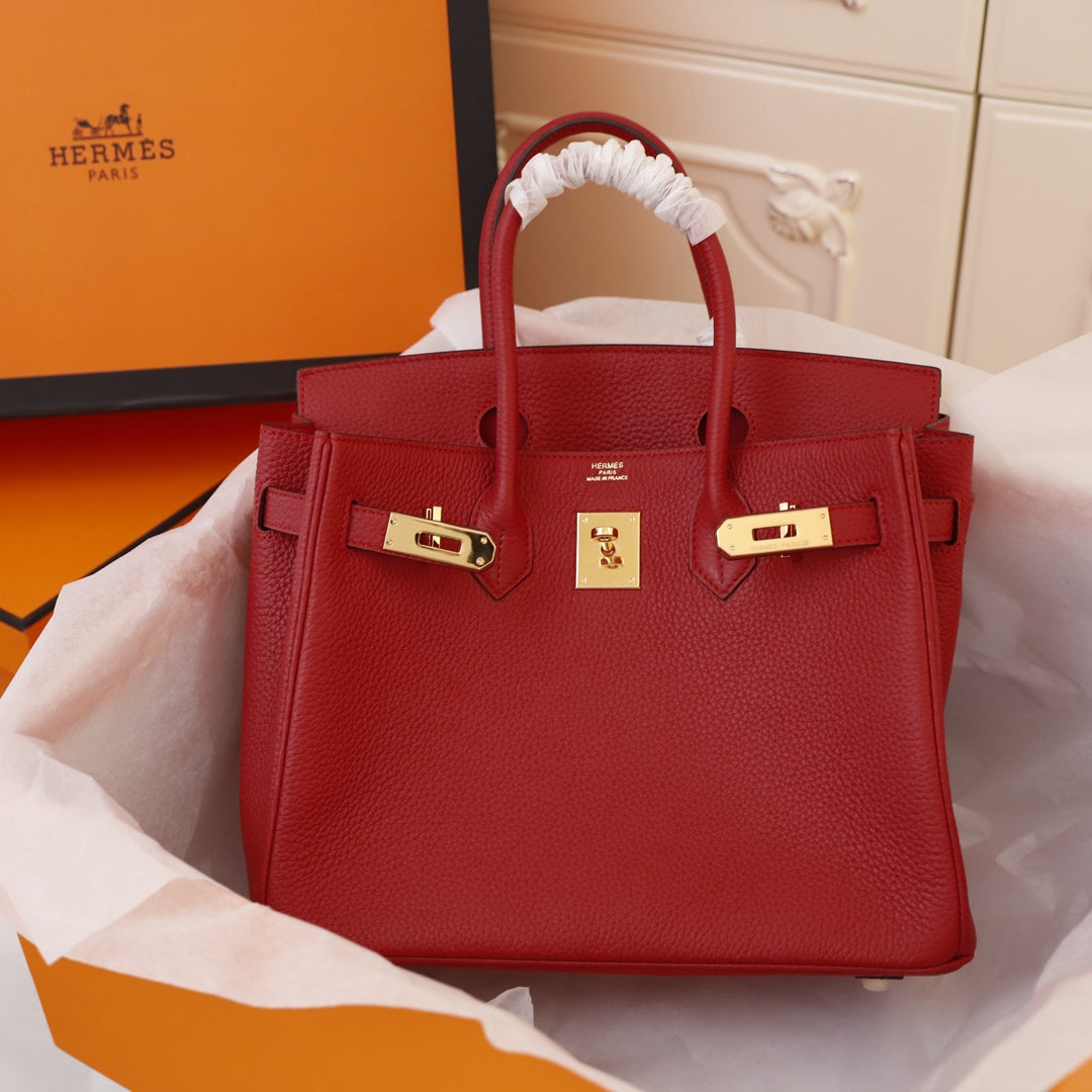 BOLSO HM BIRKIN 30 CRIMSON TOGO HARDWARE DORADO
