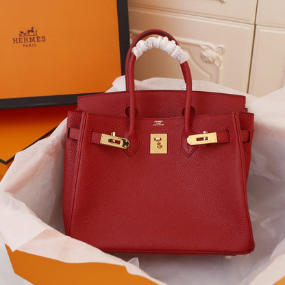 BOLSO HM BIRKIN 30 CRIMSON TOGO HARDWARE DORADO