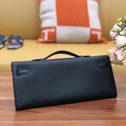 HM Kelly Cut 31cm Negro Swift Cuero Shw