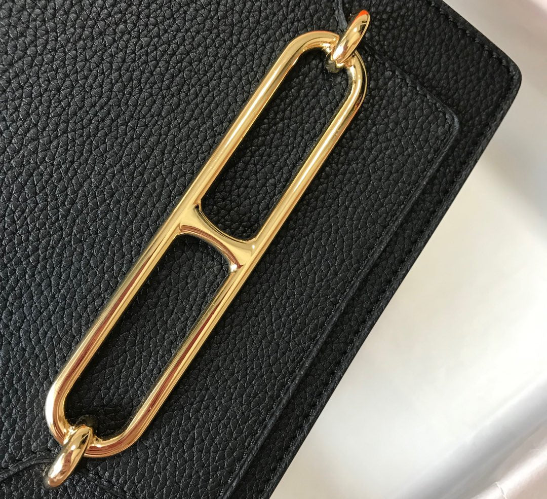 HM SAC ROULIS 19 BLACK TOGO LEATHER