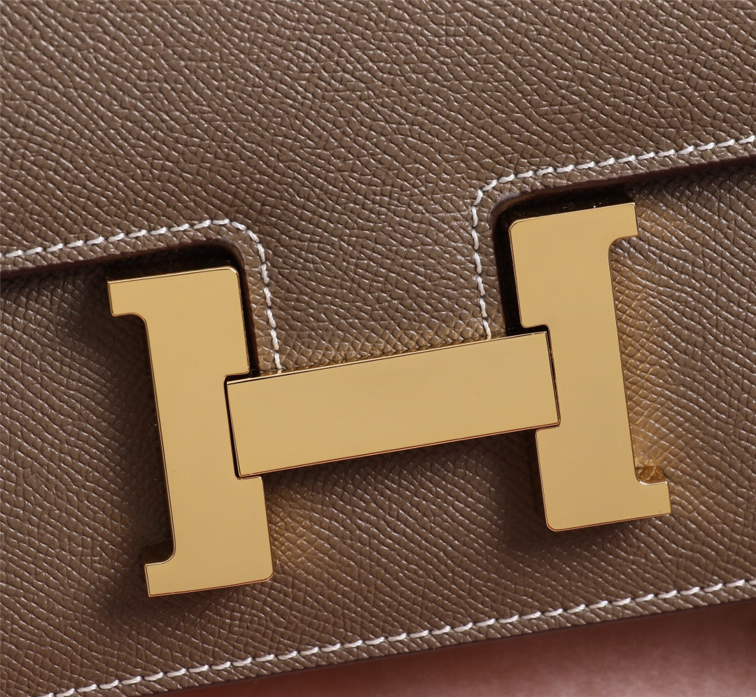 BOLSAS HM CONSTANCE 19 HERRAMIENTAS EPSOM DORADAS CHOCOLATE