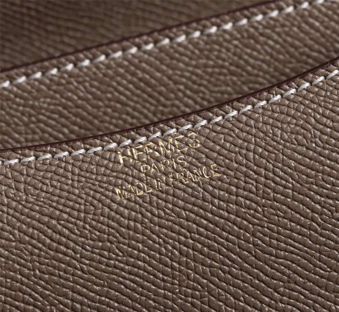 BOLSAS HM CONSTANCE 19 HERRAMIENTAS EPSOM DORADAS CHOCOLATE
