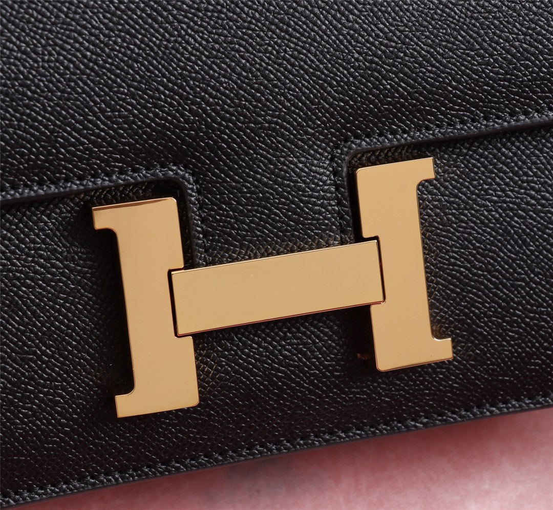 BOLSAS HM CONSTANCE 19 NEGRO EPSOM HARDWARE DORADO