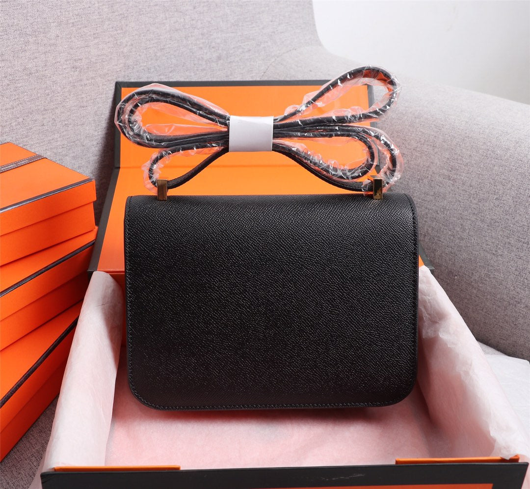 BOLSAS HM CONSTANCE 22 NEGRO EPSOM HARDWARE DORADO