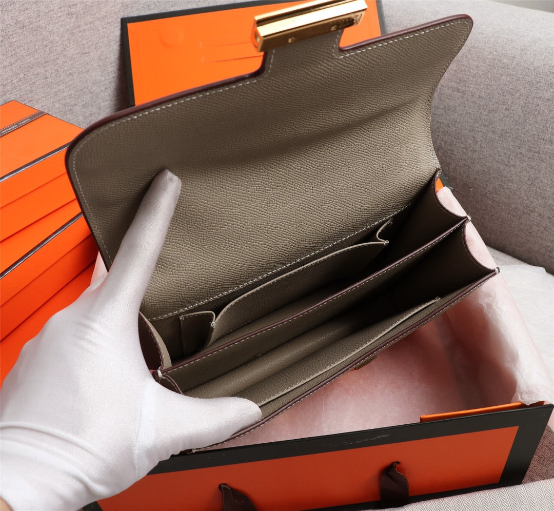 BOLSAS HM CONSTANCE 19 HERRAJES EPSOM DORADOS CAQUI