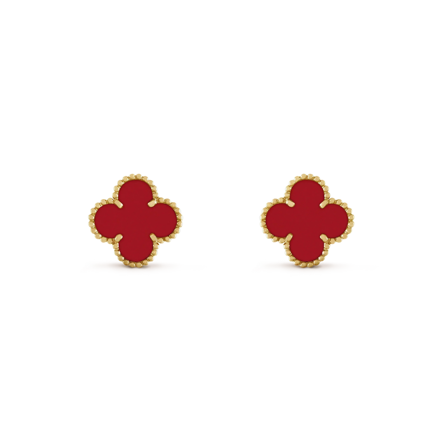 DIANA CLOVER MINI 9.5MM CARNELIAN EARRINGS