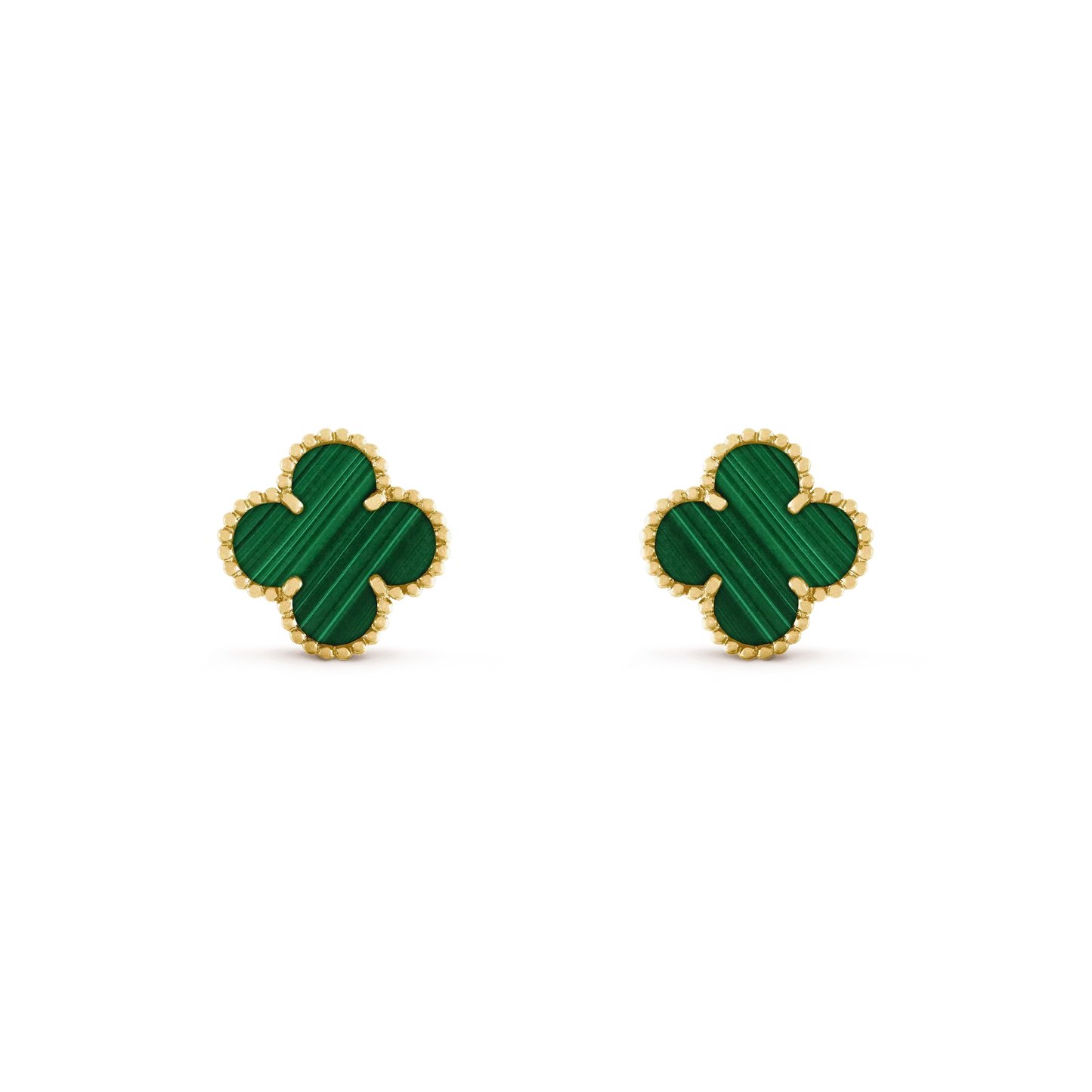 DIANA CLOVER MEDIUM 1 MOTIFS MALACHITE  EARRINGS