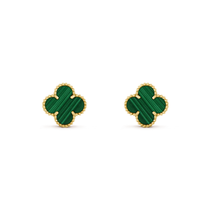DIANA CLOVER MEDIUM 1 MOTIFS MALACHITE  EARRINGS