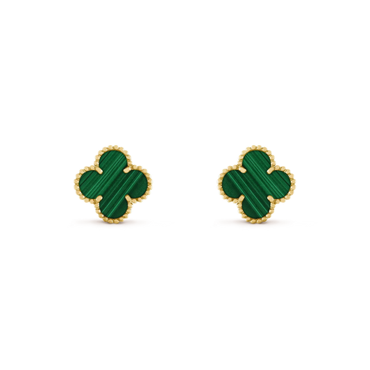 DIANA CLOVER MEDIUM 1 MOTIFS MALACHITE  EARRINGS