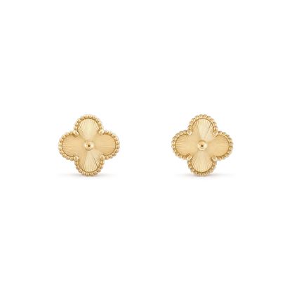 DIANA CLOVER MINI 9.5MM LASER EARRINGS