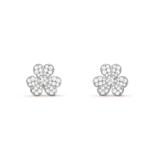 DIANA CLOVER COMOS DIAMOND EARRINGS SILVER