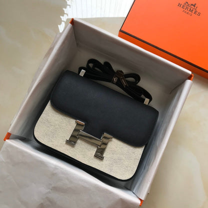 CONSTANCE 18 NEGRO EPSOM HERRAJES PLATEADOS