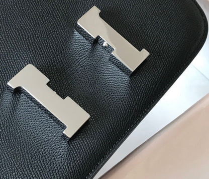 CONSTANCE 18 NEGRO EPSOM HERRAJES PLATEADOS