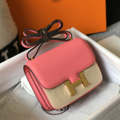 CONSTANCE 18 ROSA OSCURO EPSOM HARDWARE DORADO