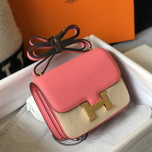 CONSTANCE 18 ROSA OSCURO EPSOM HARDWARE DORADO