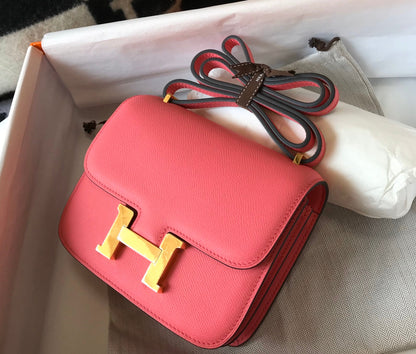 CONSTANCE 18 ROSA OSCURO EPSOM HARDWARE DORADO