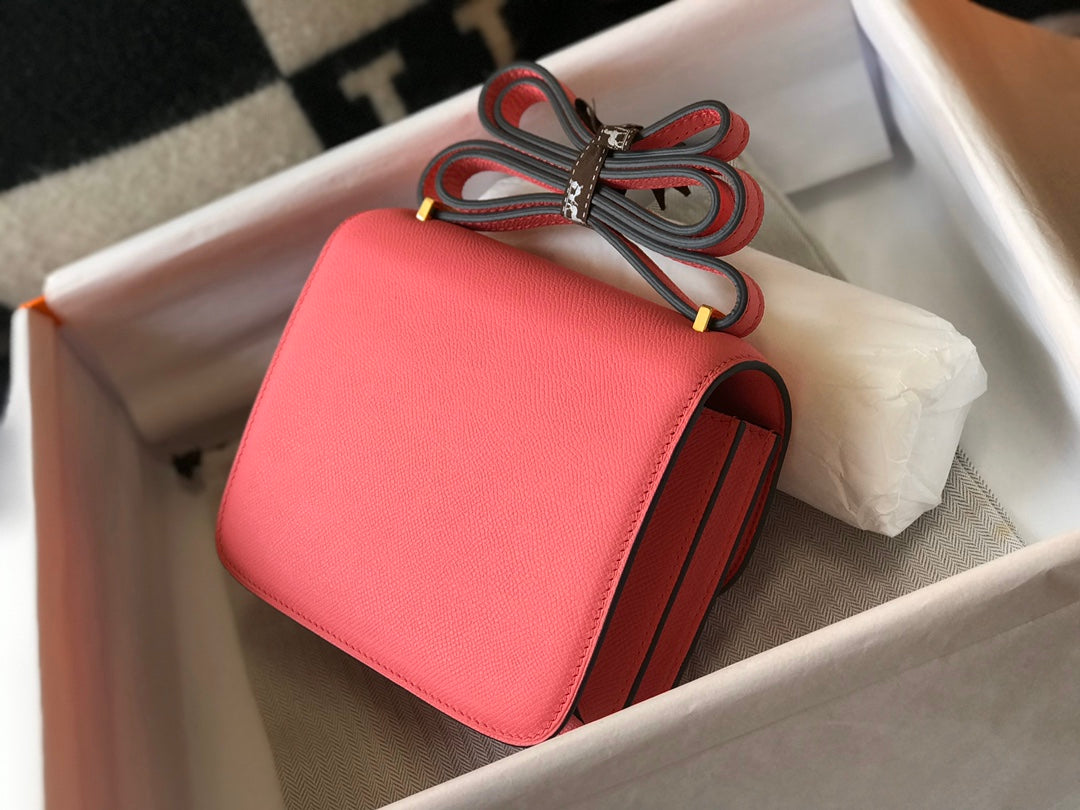 CONSTANCE 18 ROSA OSCURO EPSOM HARDWARE DORADO
