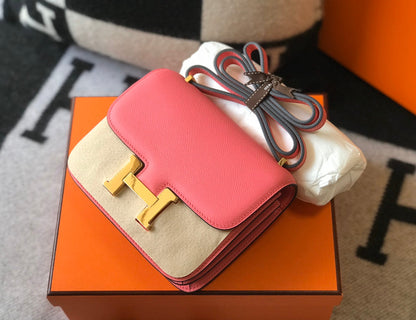 CONSTANCE 18 ROSA OSCURO EPSOM HARDWARE DORADO