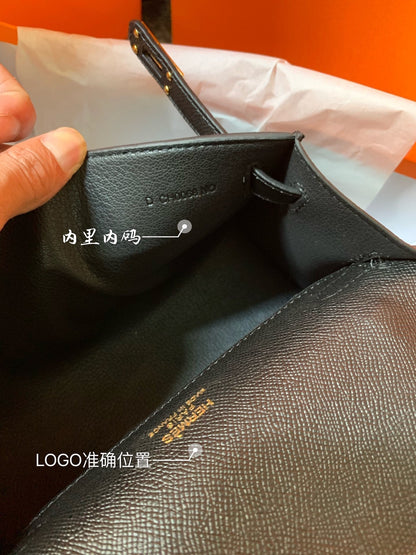 HM KELLY MINI POCHETTE 22 NEGRO EPSOM