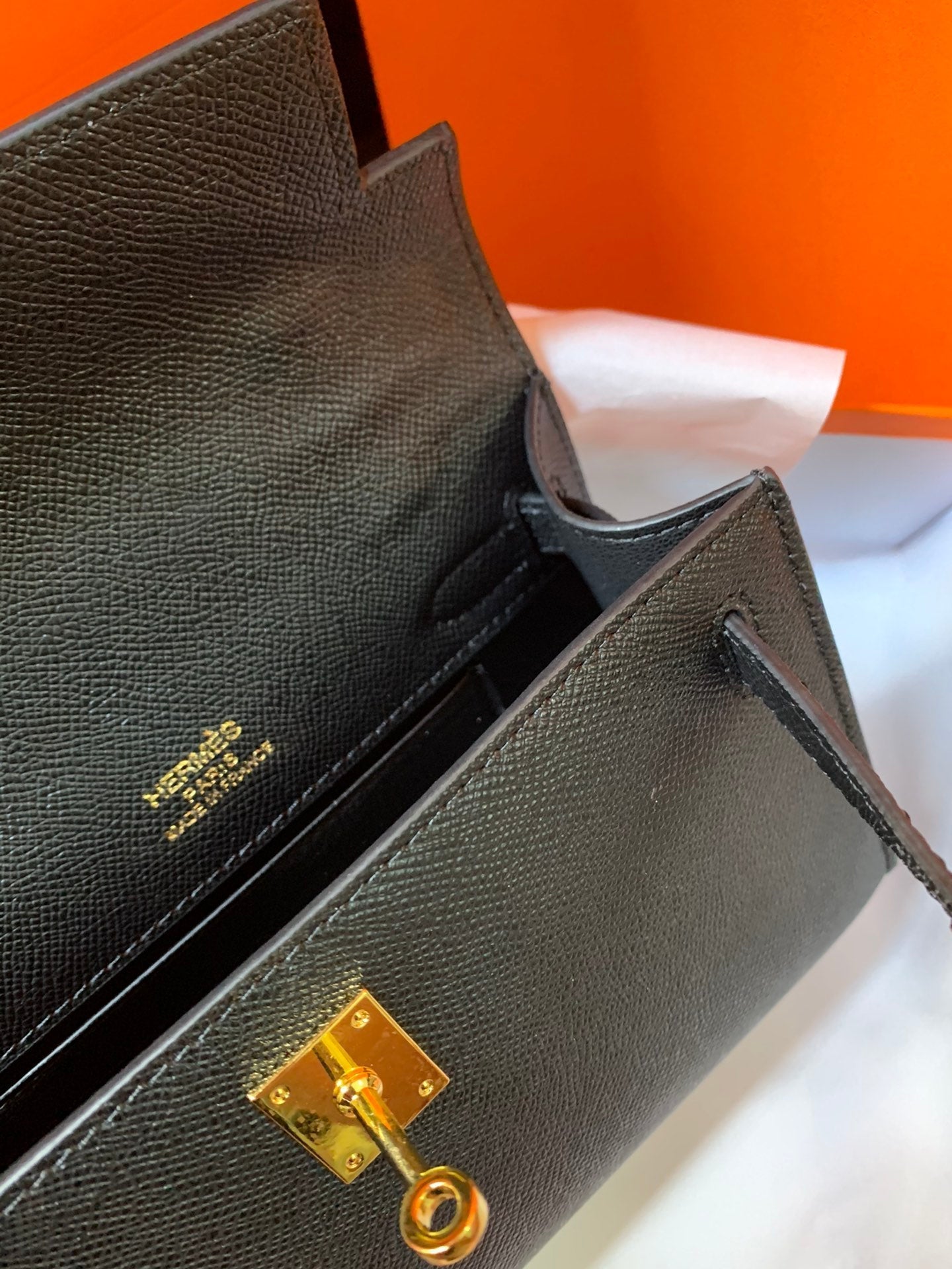 HM KELLY MINI POCHETTE 22 NEGRO EPSOM