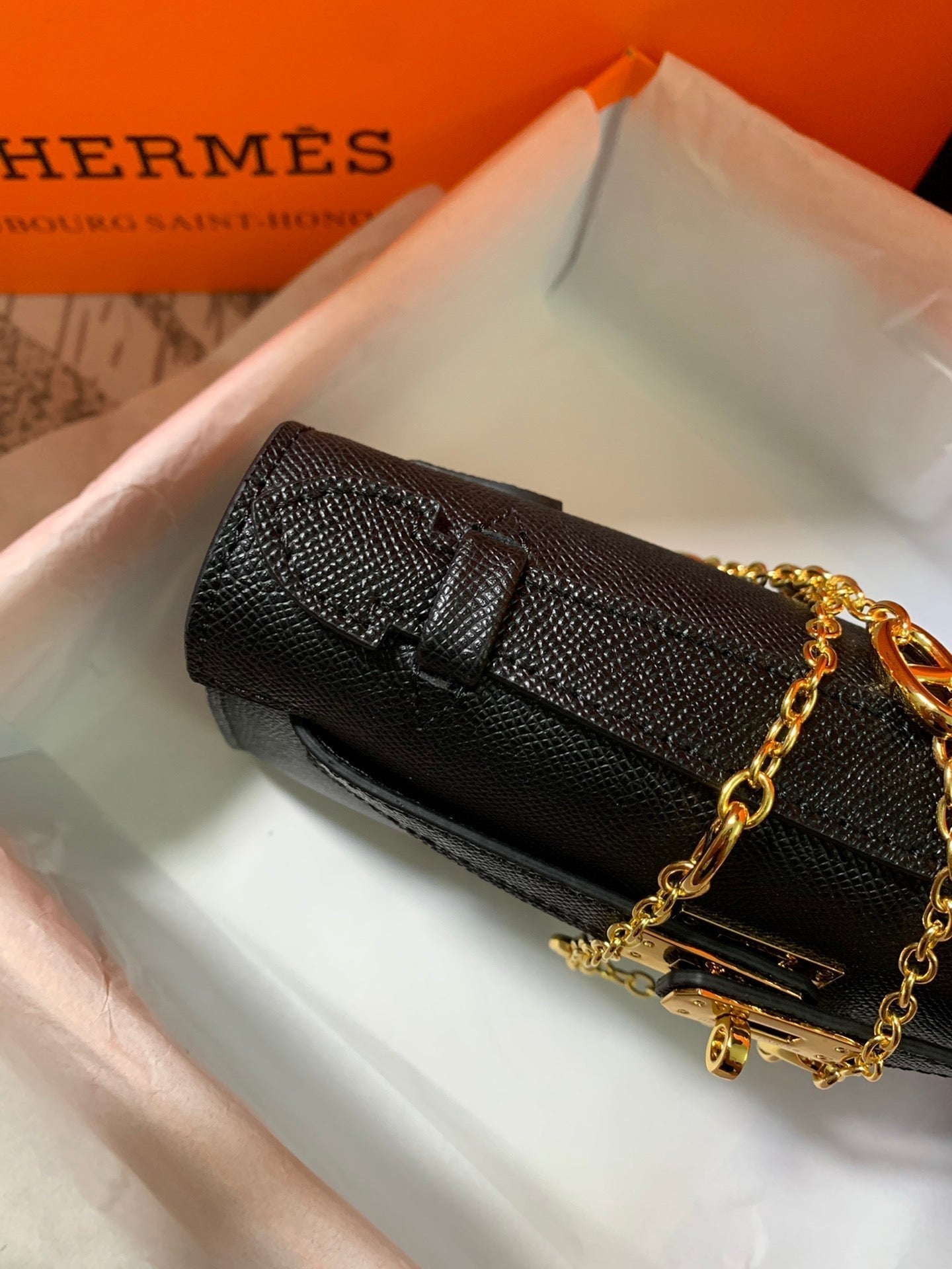 HM KELLY MINI POCHETTE 22 NEGRO EPSOM