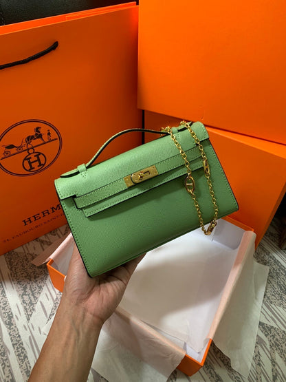 HM KELLY MINI BOLSILLO 22 VERDE EPSOM