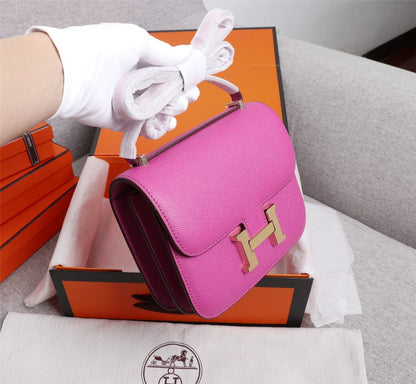 BOLSO HM CONSTANCE 19 ROSA EPSOM HARDWARE DORADO