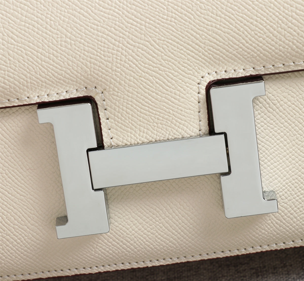 HM CONSTANCE BAGS 19 CREAM EPSOM SILVER HARDWARE