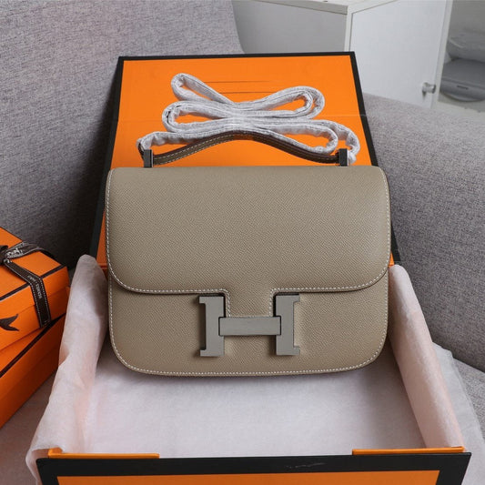 BOLSAS HM CONSTANCE 19 HERRAJES EPSOM PLATEADOS CAQUI