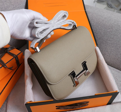 BOLSAS HM CONSTANCE 22 HERRAJES EPSOM PLATEADOS CAQUI
