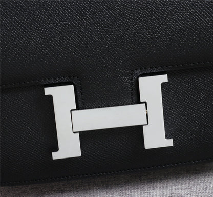 BOLSAS HM CONSTANCE 19 NEGRO EPSOM HERRAJES PLATEADOS