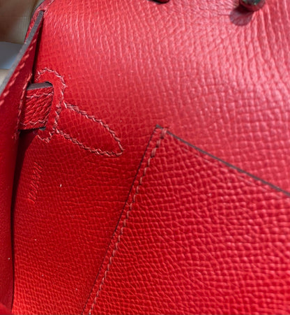Kelly WOC 20.5 rojo Epsom herrajes plateados