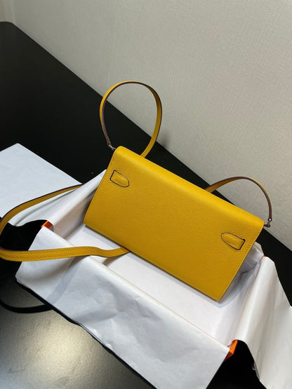 Kelly WOC 20.5 amarillo Epsom herrajes plateados