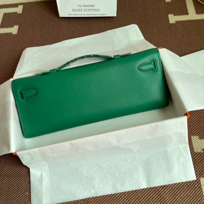 HM Kelly Cut 31cm Cuero Swift Verde Ghw