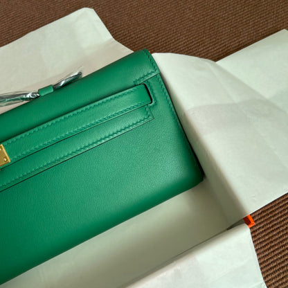 HM Kelly Cut 31cm Cuero Swift Verde Ghw
